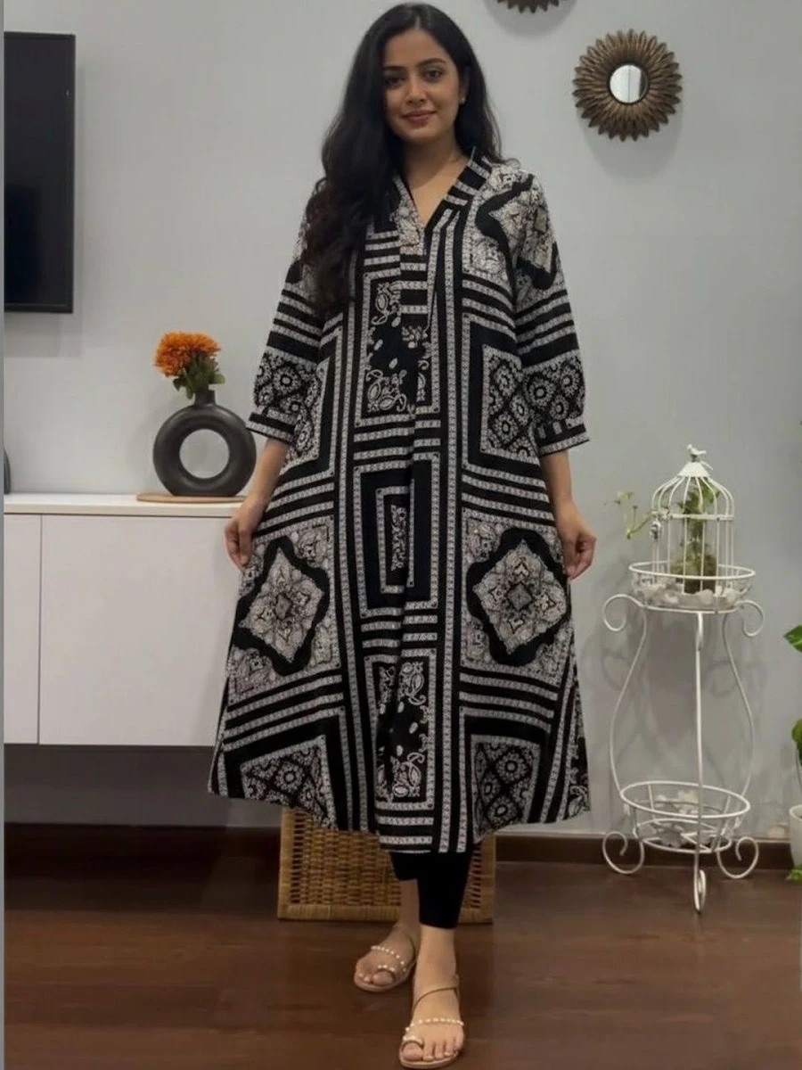Floral Printed Cotton Kurta